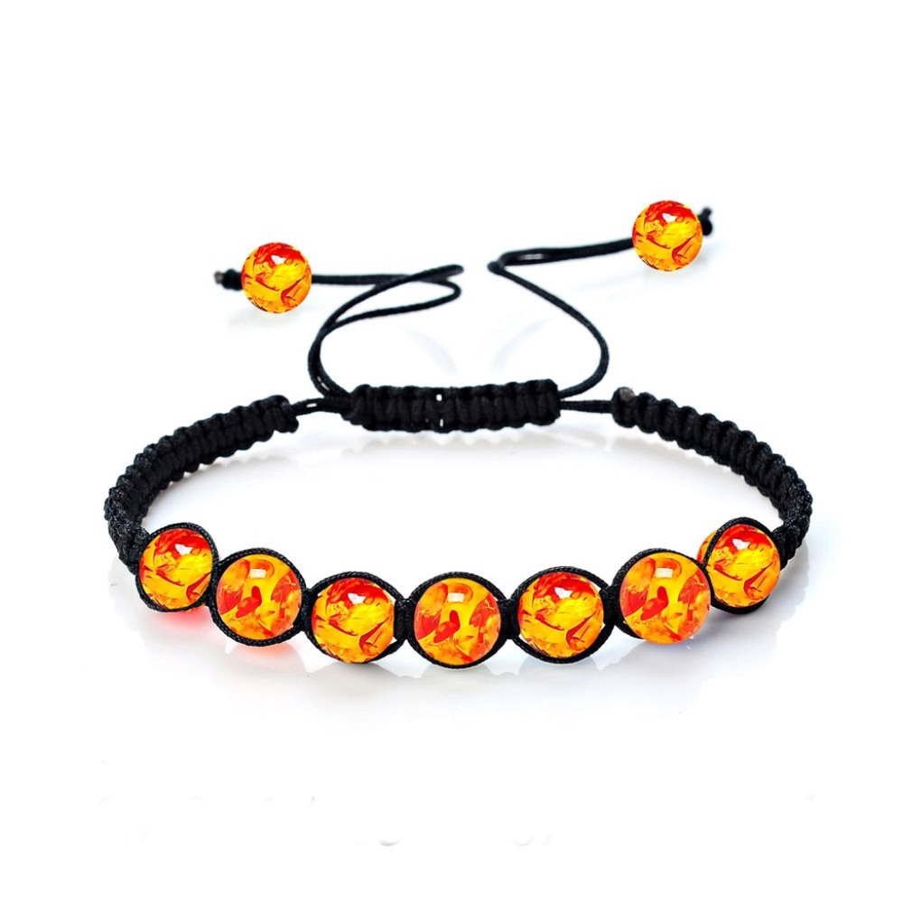 Natural Volcanic Fire Lava Stone Bead Bracelet 6MM